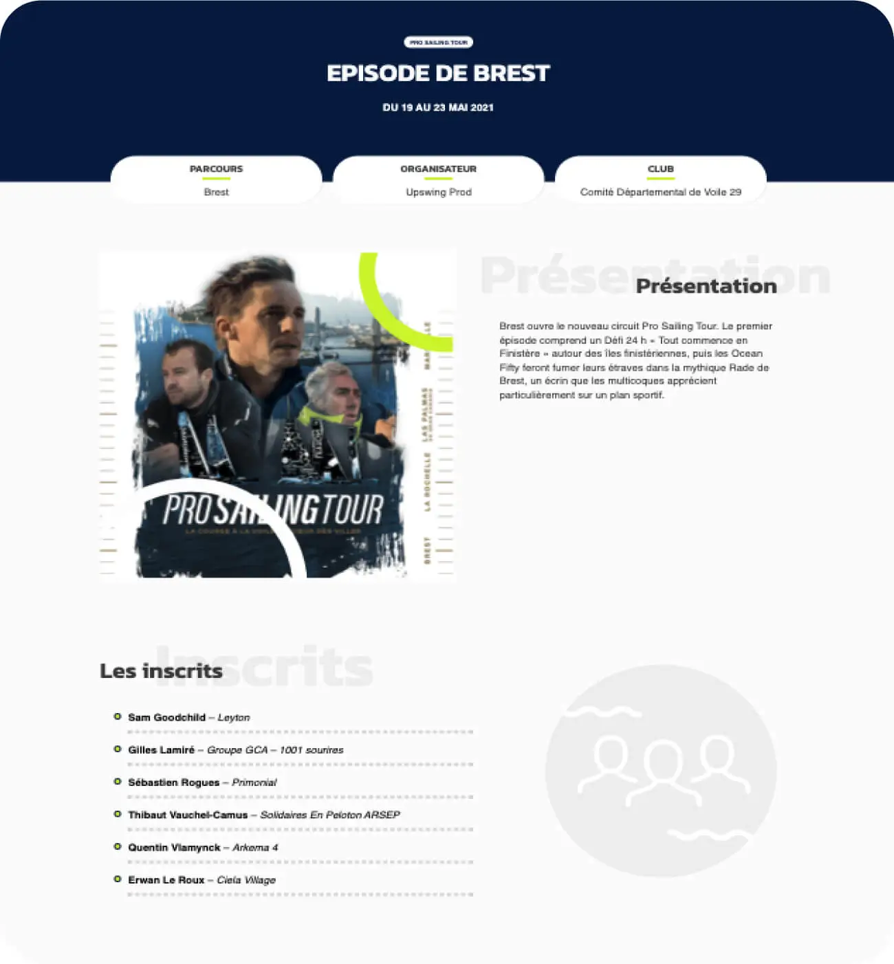 maquette graphique design pour les courses d'ocean fifty
