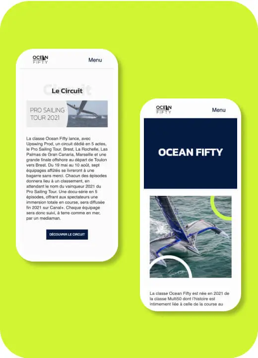 maquette responsive d'ocean fifty à brest