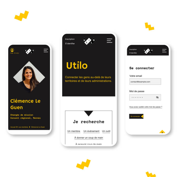 Maquette web design éco-responsable en version mobile pour Utilo, projet en Ille-et-vilaine