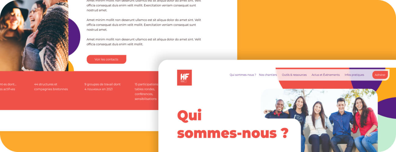 visuel intro creation web pour HF Bretagne asso rennaise