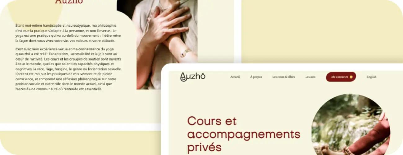 visuel intro du site de yoga auzho