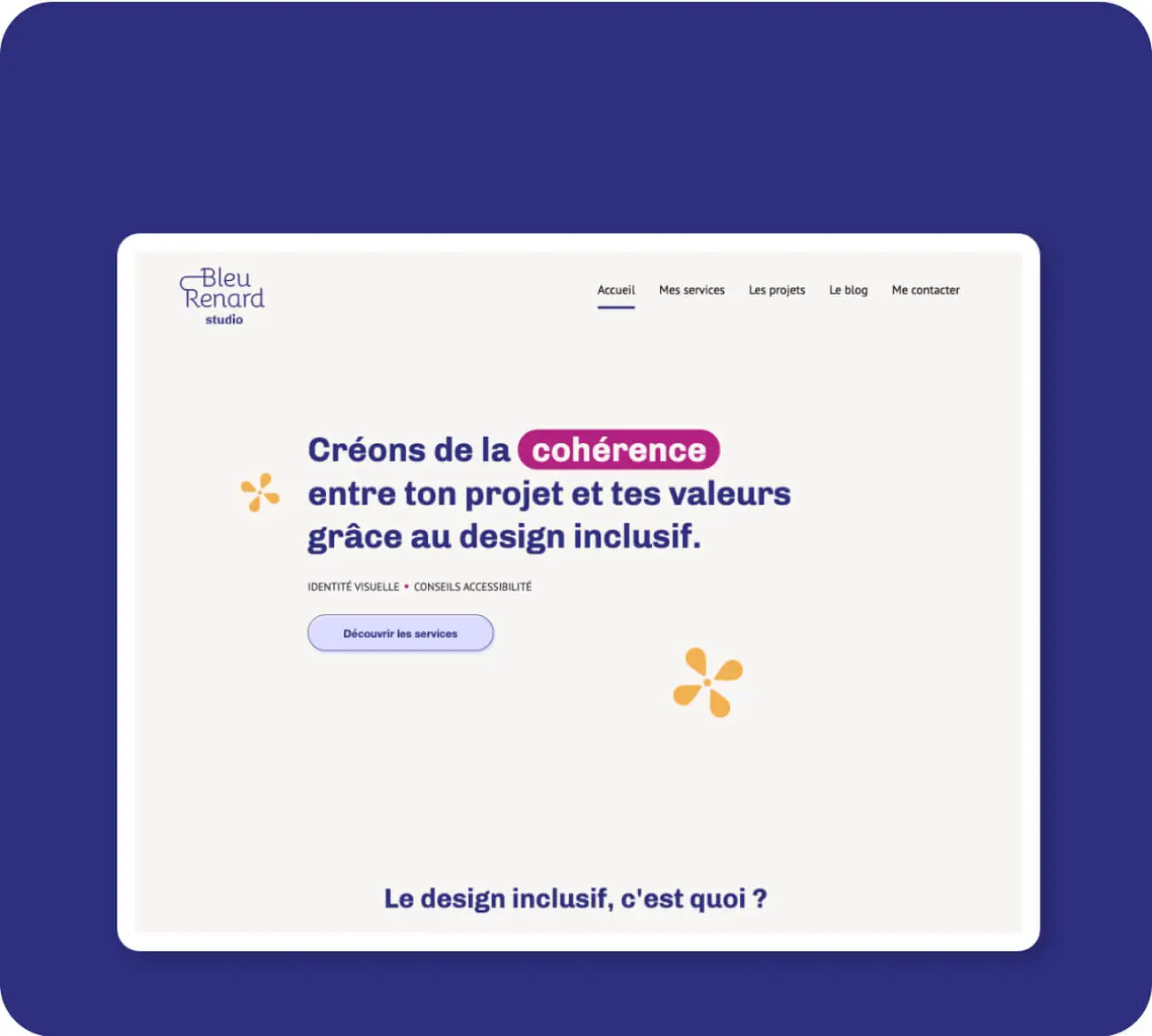 web design ordinateur site internet bleu renard studio