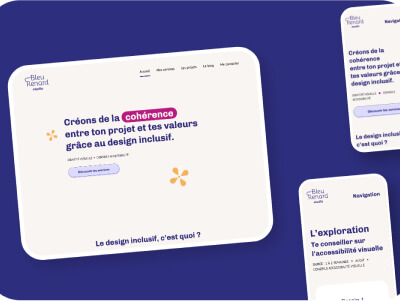 web-design responsive pour le site web de bleu renard studio