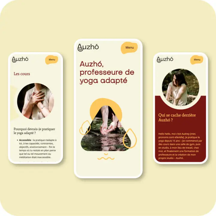 web mobile du site de Auzho