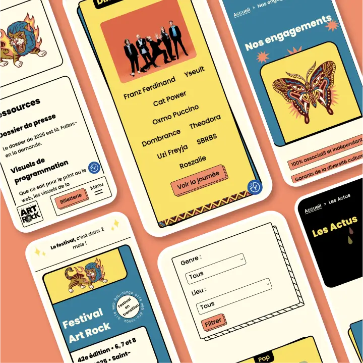 Art Rock festival bretagne mobile UI design David Daumer