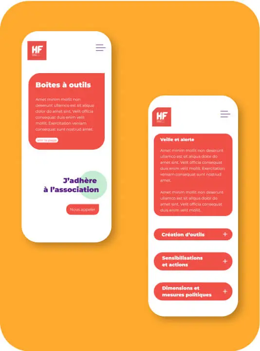 Maquette webdesign mobile éco-responsable par David Daumer pour HF Bretagne