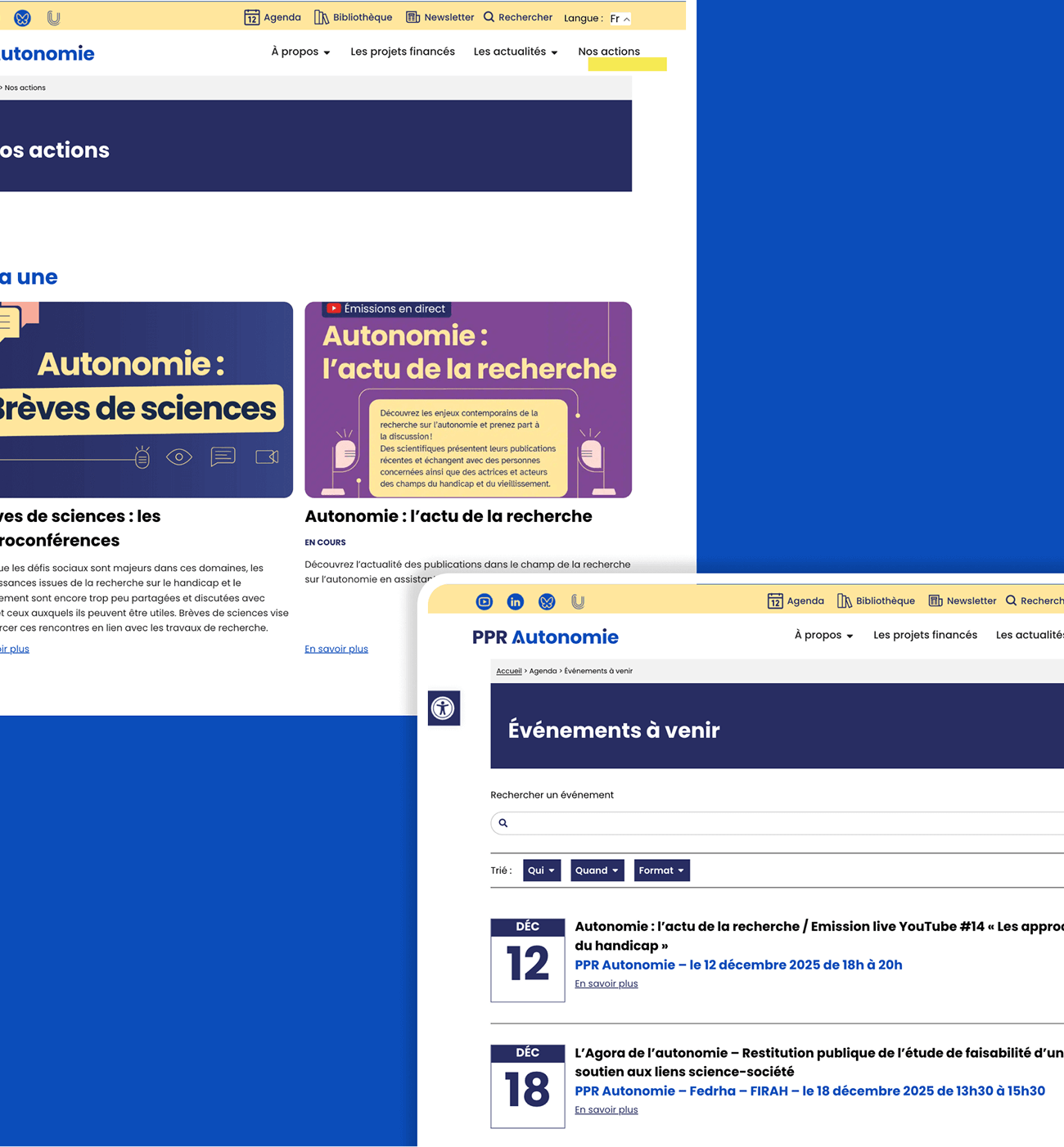 PPR autonomie version desktop du site web