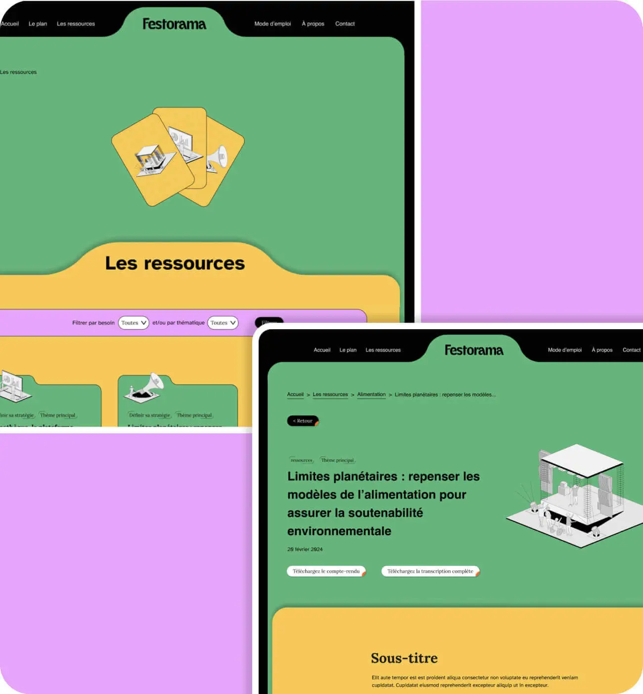 Maquette site éco-conception Festorama David Daumer