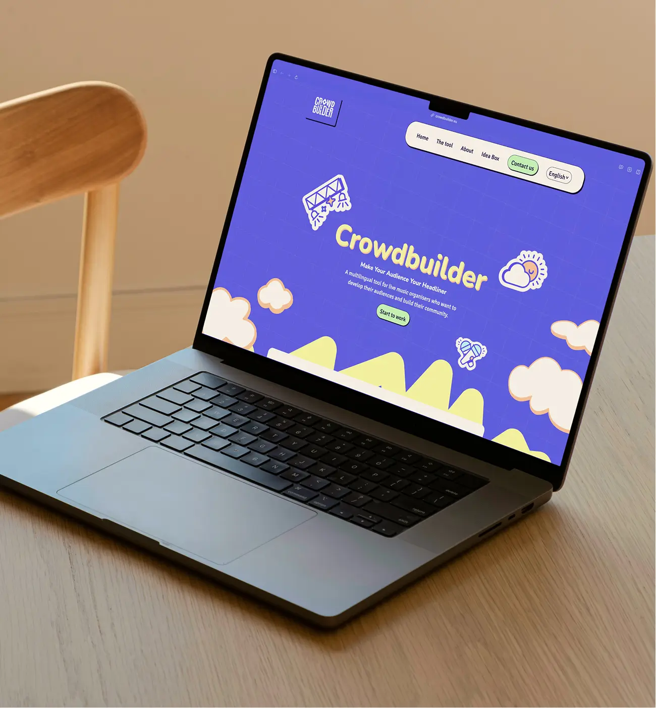 maquette accueil du site web crowdbuilder