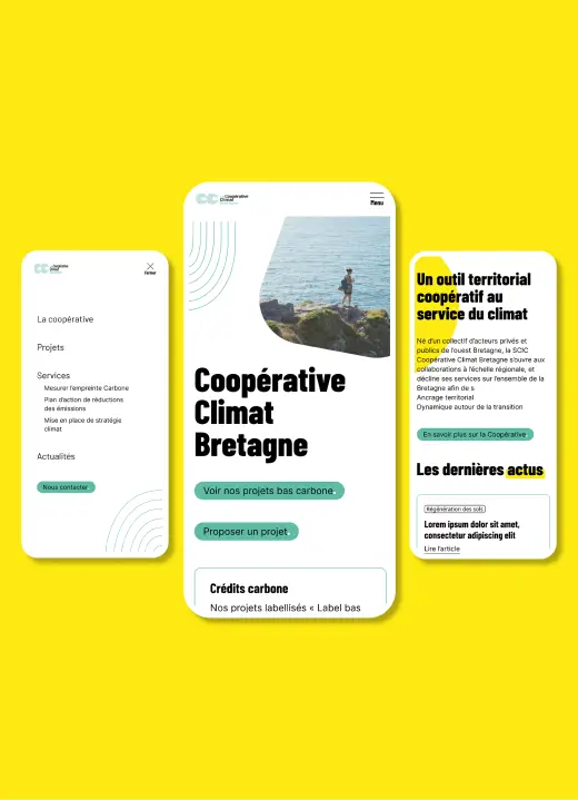 cooperative climat bretagne mockup site internet mobile